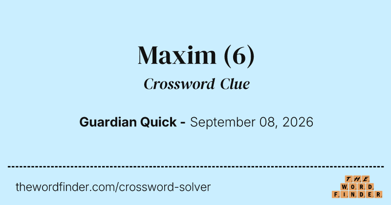 Maxim crossword clue image