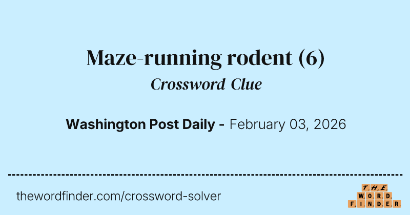 Maze-running rodent crossword clue image