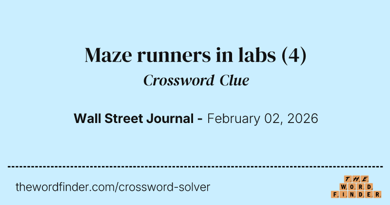 Maze runners in labs crossword clue image