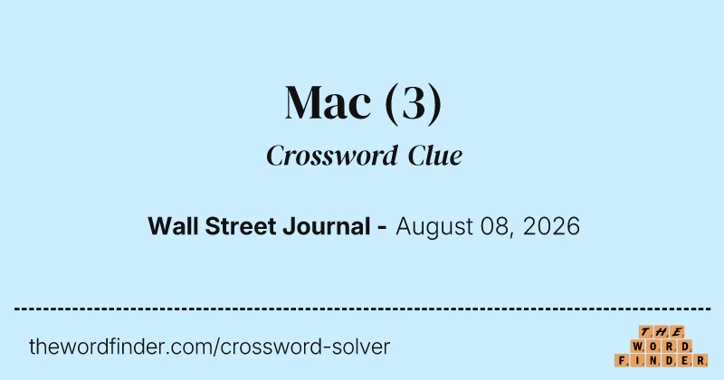 Mac crossword clue image