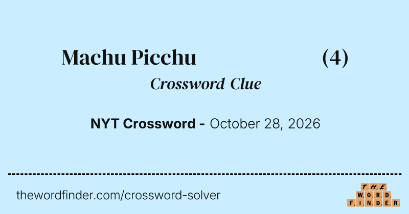 Machu Picchu constructor crossword clue image