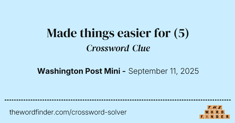 Made things easier for crossword clue image