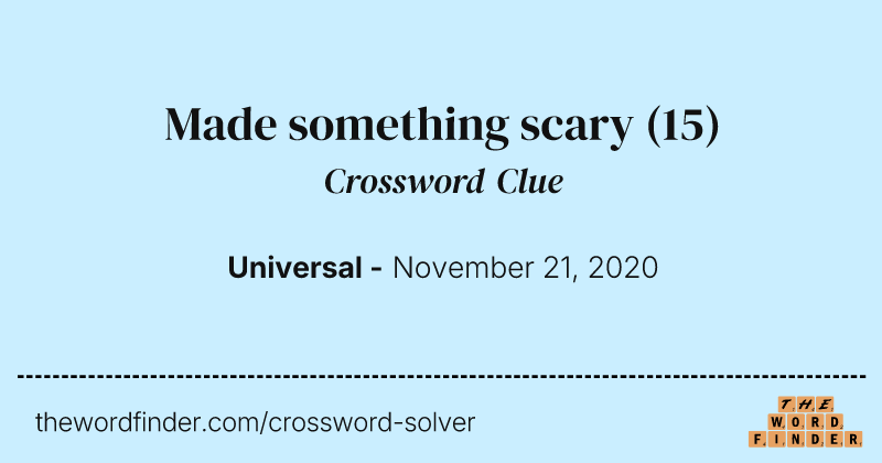 Made something scary crossword clue image