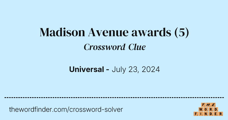 Madison Avenue awards crossword clue image