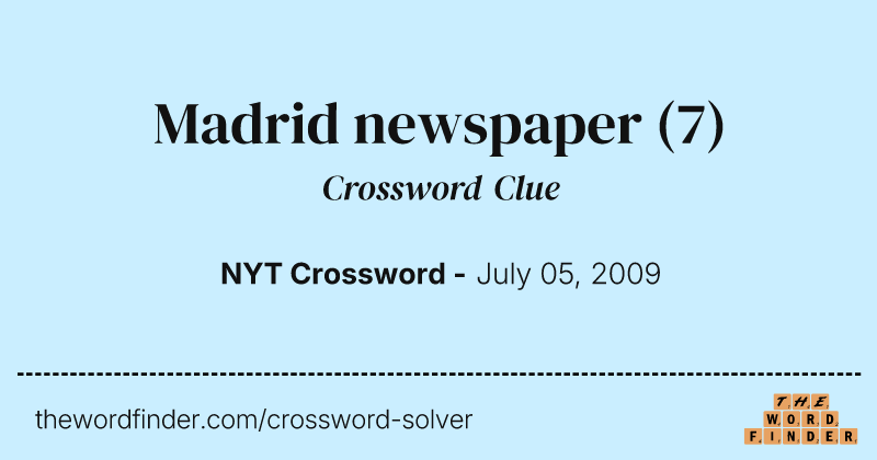 Madrid newspaper crossword clue image