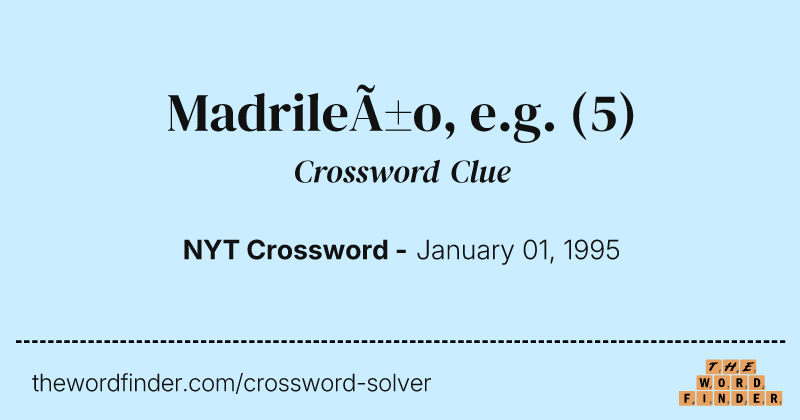 Madrileño, e.g. crossword clue image