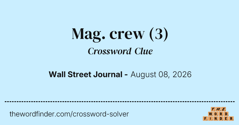 Mag. crew crossword clue image