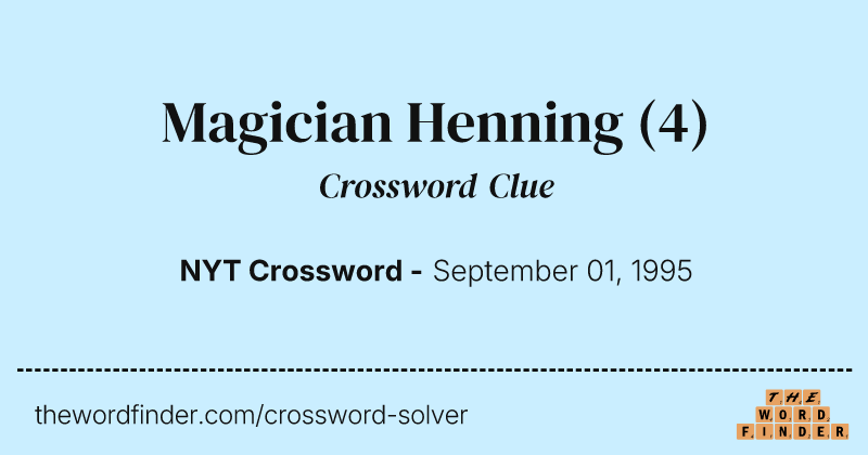 Magician Henning crossword clue image
