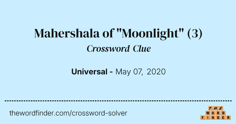 Mahershala of "Moonlight" crossword clue image