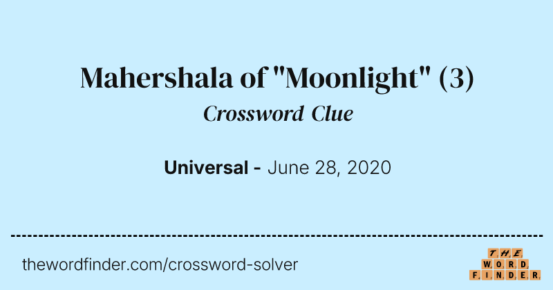 Mahershala of "Moonlight" crossword clue image