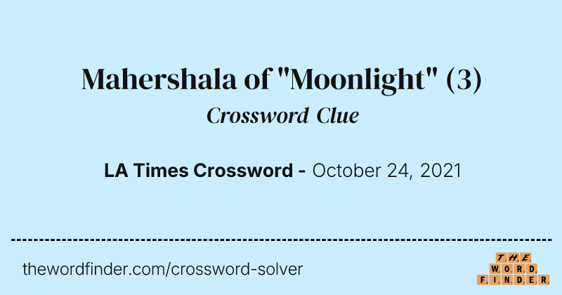 Mahershala of "Moonlight" crossword clue image