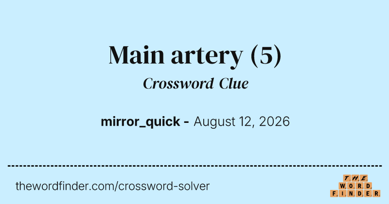 Main artery crossword clue image
