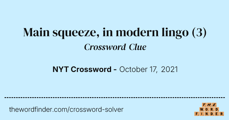 Main squeeze, in modern lingo crossword clue image
