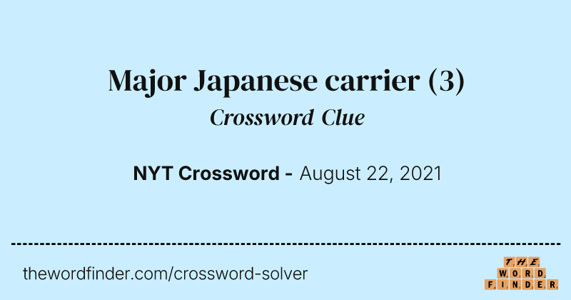Major Japanese carrier crossword clue image