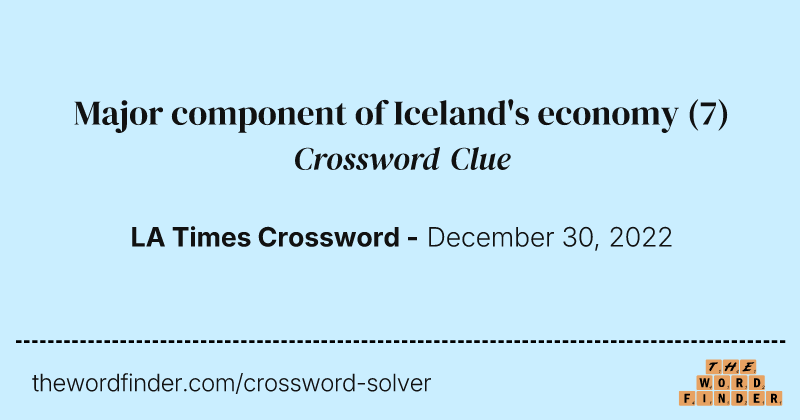 Major component of Iceland's economy crossword clue image