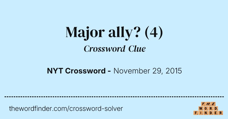 Major ally? crossword clue image