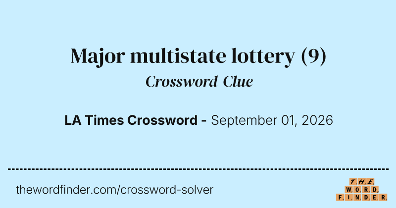 Major multistate lottery crossword clue image