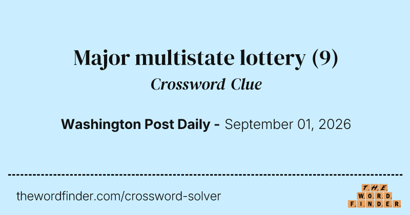 Major multistate lottery crossword clue image