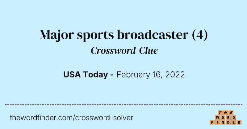 Major sports broadcaster crossword clue image