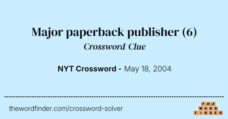 Major paperback publisher crossword clue image