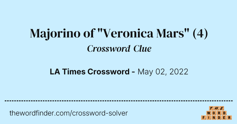 Majorino of "Veronica Mars" crossword clue image