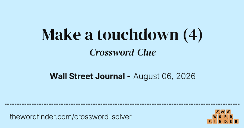 Make a touchdown crossword clue image