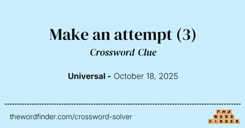Make an attempt crossword clue image