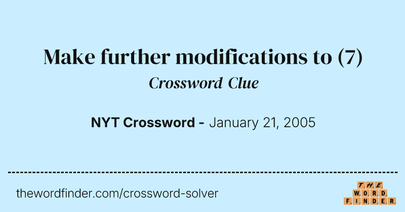 Make further modifications to crossword clue image