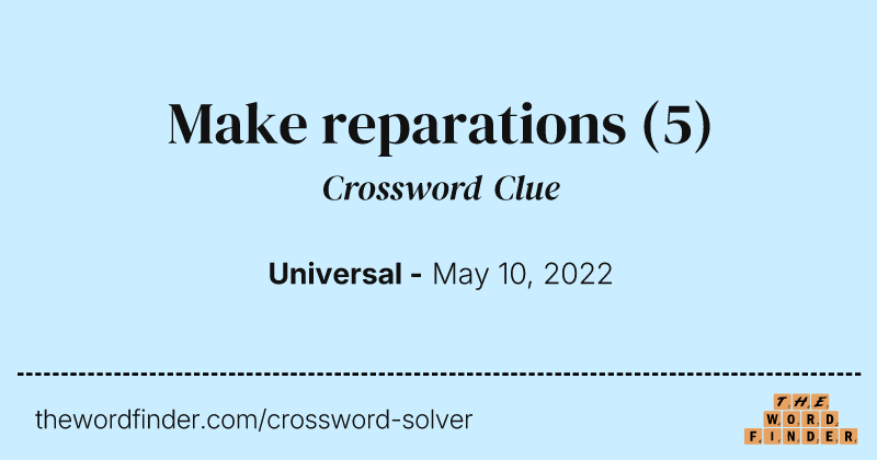 Make reparations crossword clue image