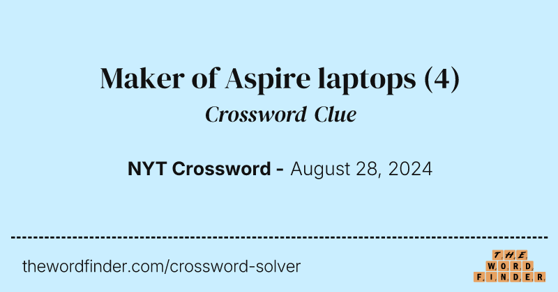Maker of Aspire laptops crossword clue image