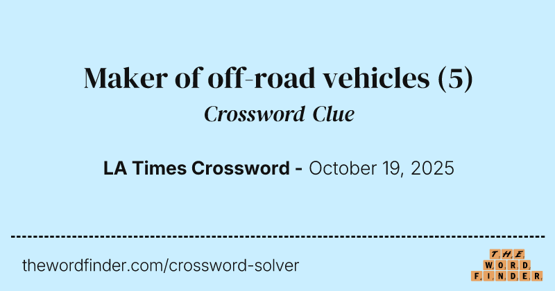 Maker of off-road vehicles crossword clue image