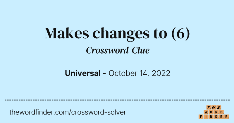 Makes changes to crossword clue image