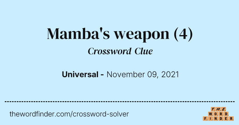 Mamba's weapon crossword clue image
