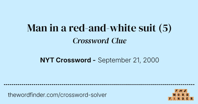 Man in a red-and-white suit crossword clue image