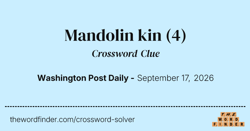 Mandolin kin crossword clue image