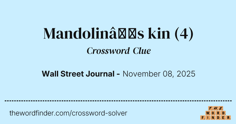 Mandolin’s kin crossword clue image