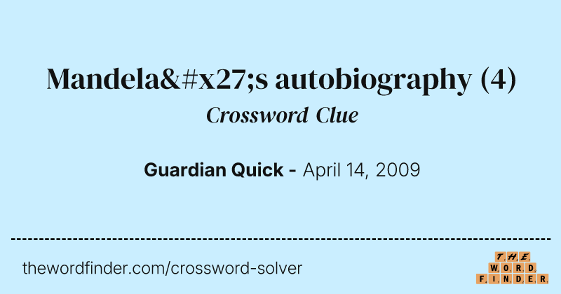 Mandela's autobiography crossword clue image