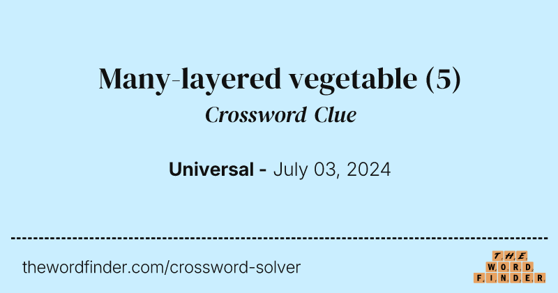 Many-layered vegetable crossword clue image