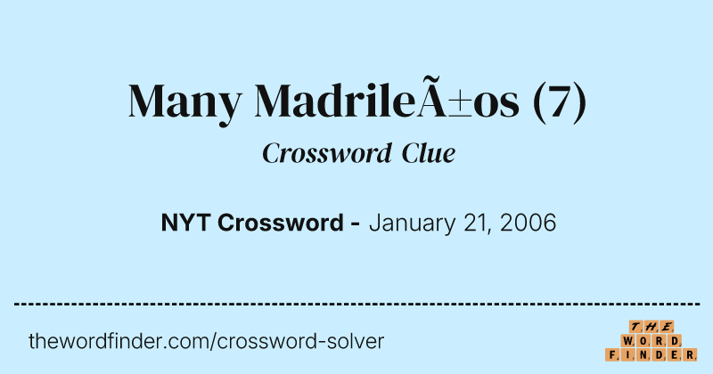 Many Madrileños crossword clue image