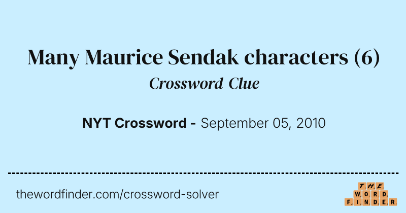Many Maurice Sendak characters crossword clue image