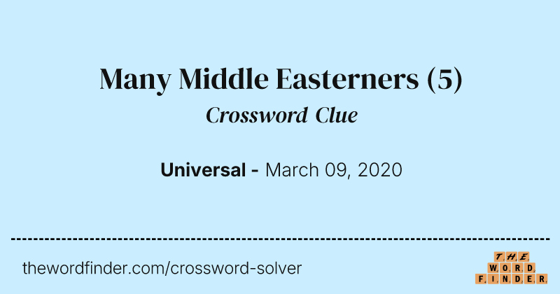 Many Middle Easterners crossword clue image