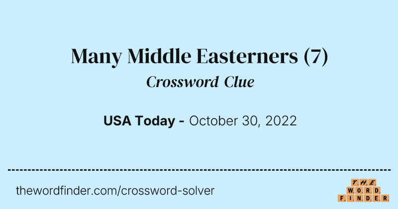 Many Middle Easterners crossword clue image