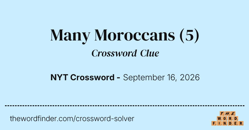Many Moroccans crossword clue image