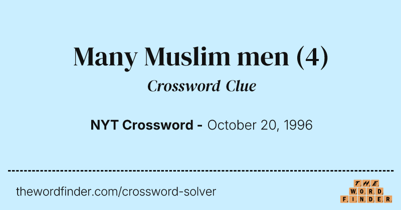 Many Muslim men crossword clue image