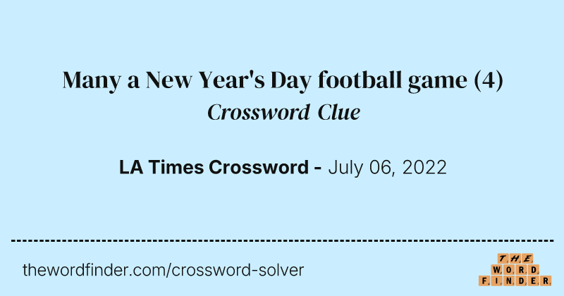Many a New Year's Day football game crossword clue image