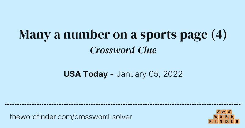 Many a number on a sports page crossword clue image