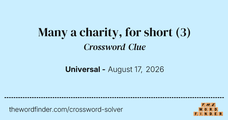 Many a charity, for short crossword clue image