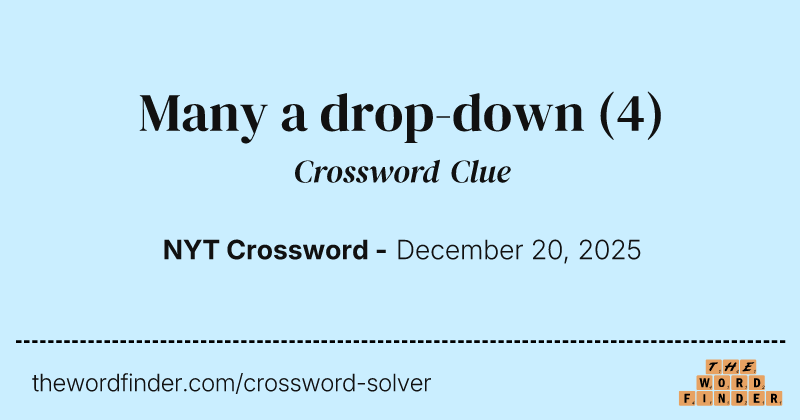 Many a drop-down crossword clue image