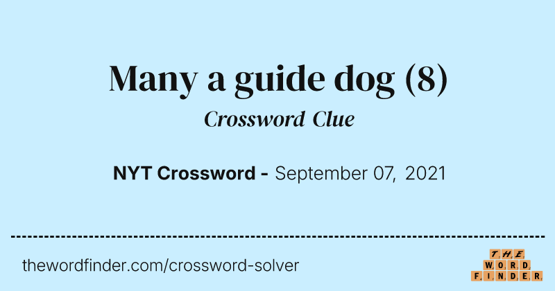 Many a guide dog crossword clue image