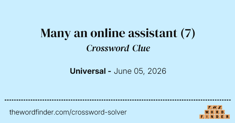 Many an online assistant crossword clue image